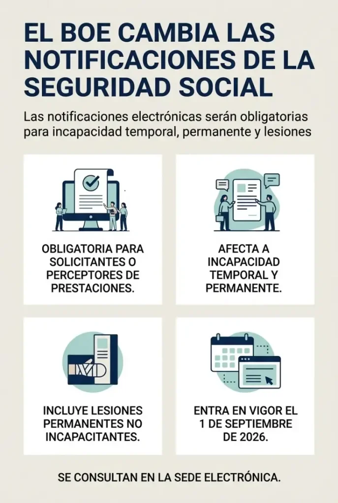 Infografía. El BOE cambia las notificaciones de la Seguridad Social